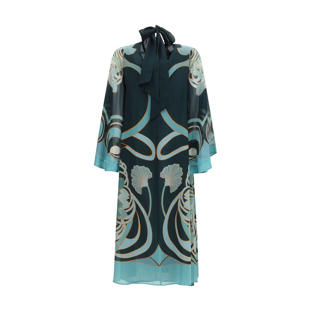 La Double J Magnifico Midi Dress in Blue Silk