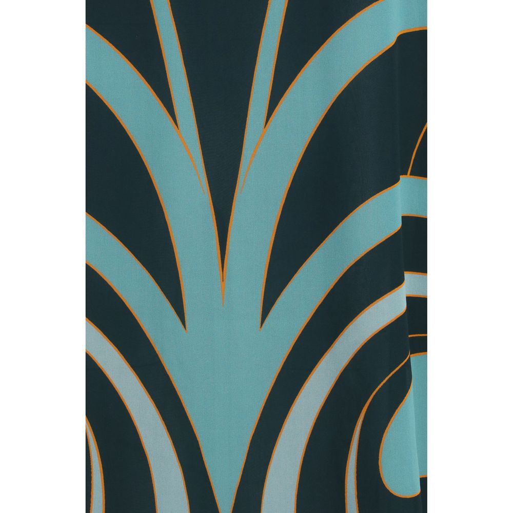 La Double J Magnifico Midi Dress in Blue Silk