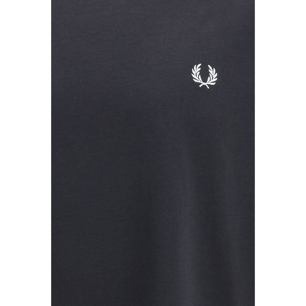 Fred Perry Black Cotton T-Shirt - Iconic Laurel Wreath Design