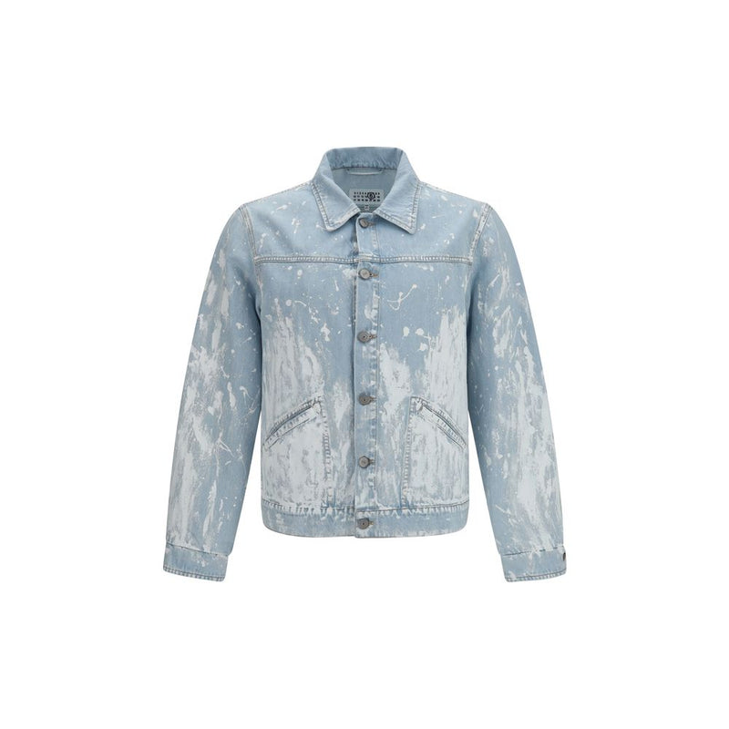 MM6 Blue Cotton Denim Jacket - Contemporary Design