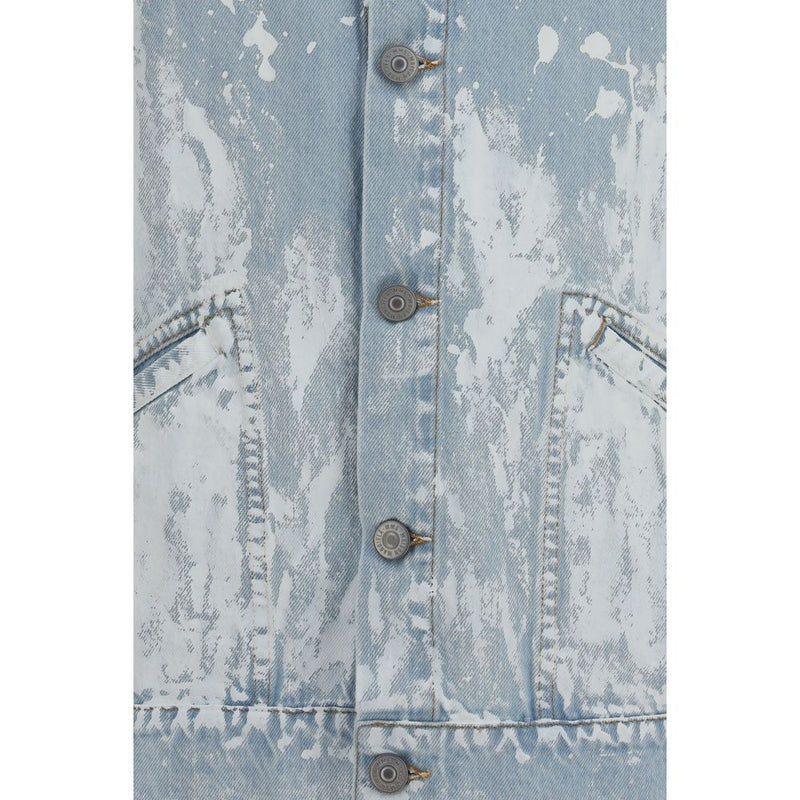 MM6 Blue Cotton Denim Jacket - Contemporary Design