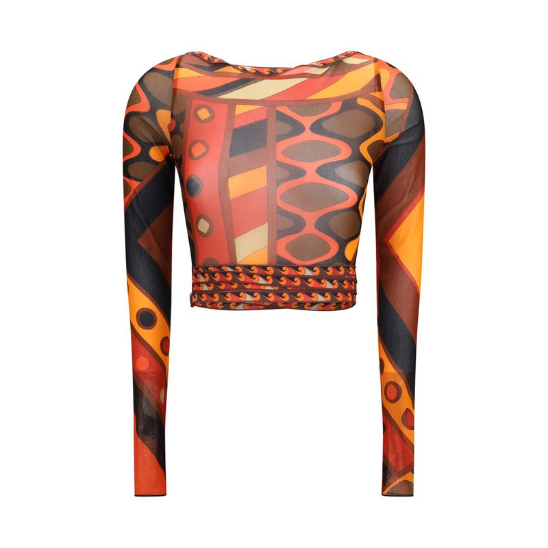 Chemise Emilio Pucci en polyamide orange à motifs