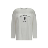 T-shirt à manches longues en coton blanc MM6