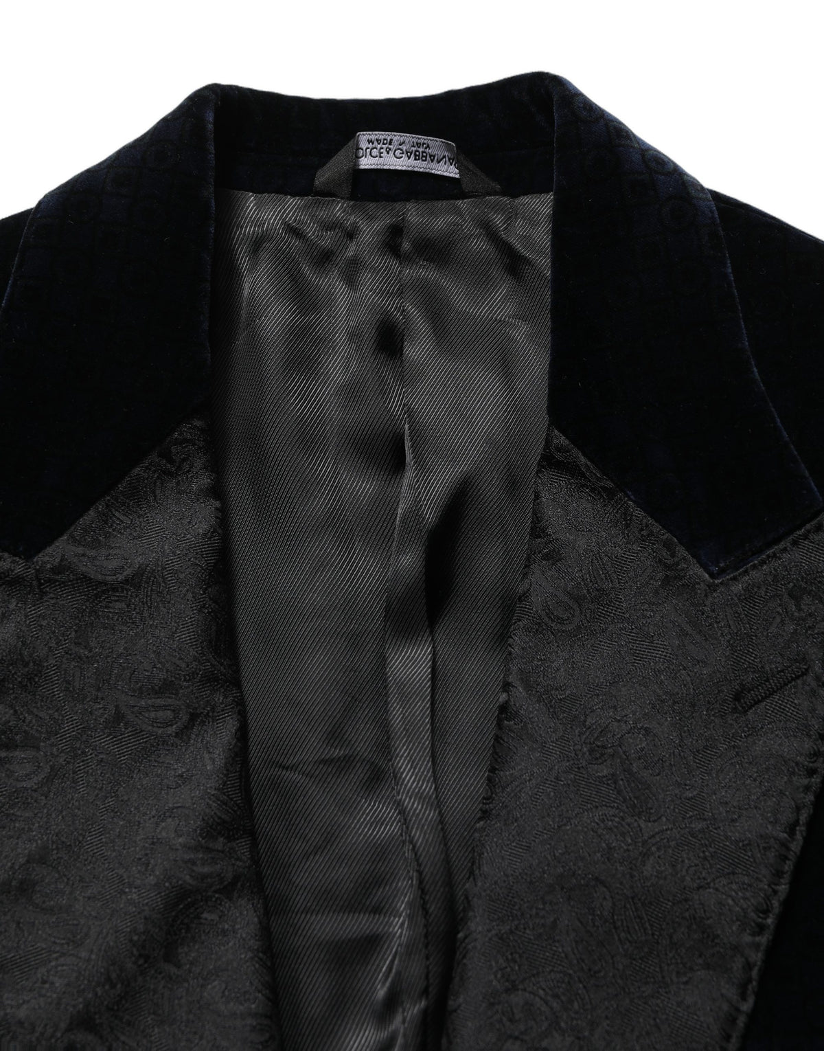 Dolce & Gabbana Black Cotton Single Breasted Jacket Blazer