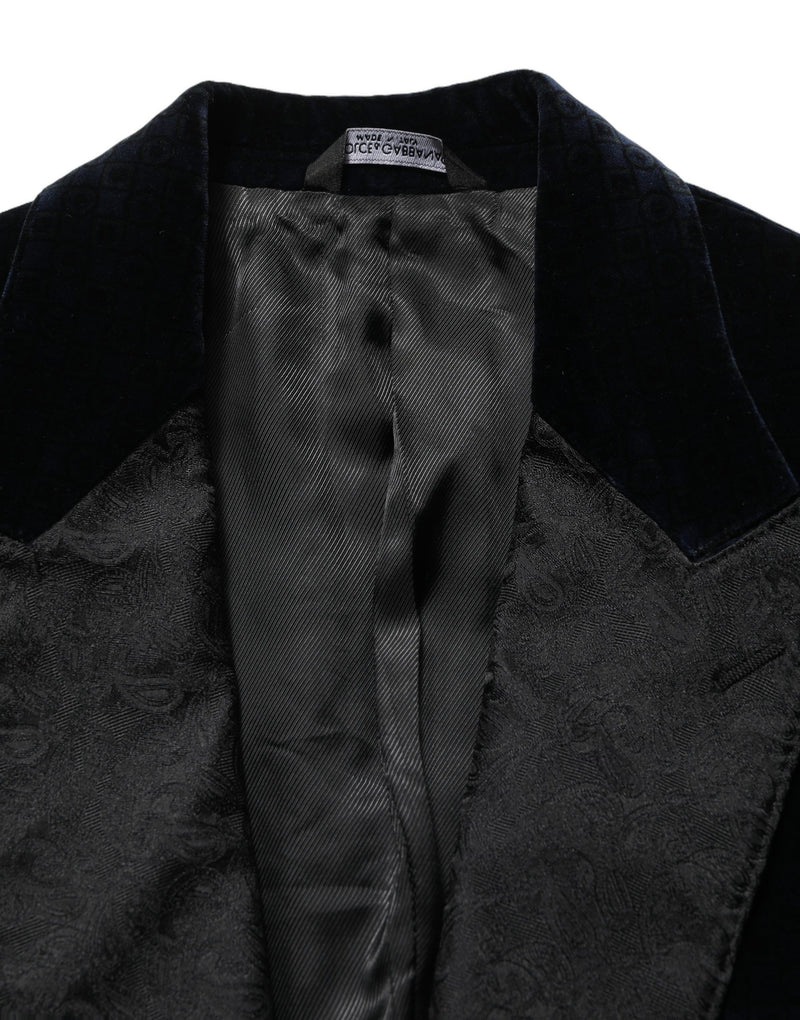 Dolce & Gabbana Black Cotton Single Breasted Jacket Blazer