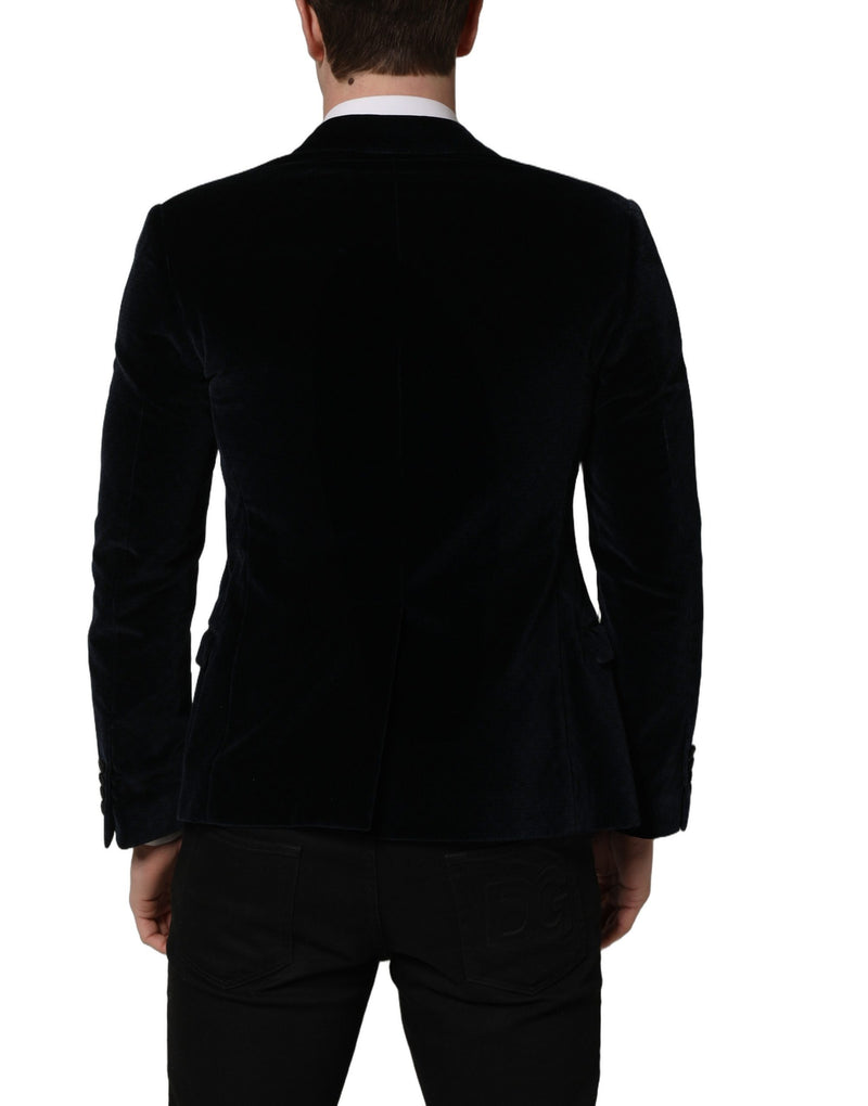 Dolce & Gabbana Black Cotton Single Breasted Jacket Blazer