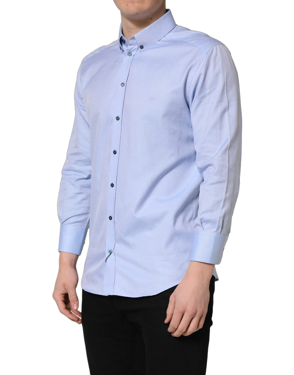 Dolce & Gabbana Light Blue Cotton Dress Shirt for Men