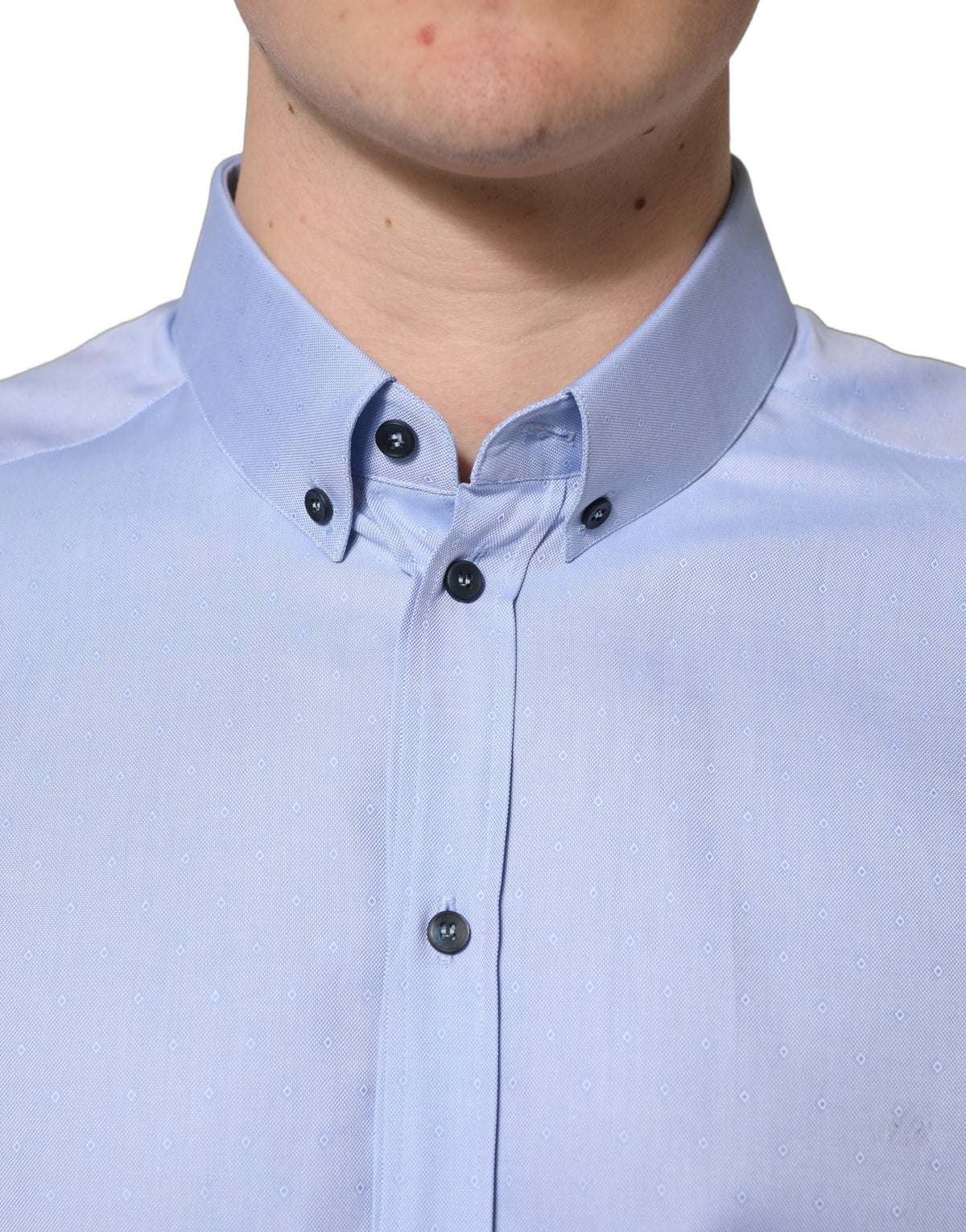 Dolce & Gabbana Light Blue Cotton Dress Shirt for Men