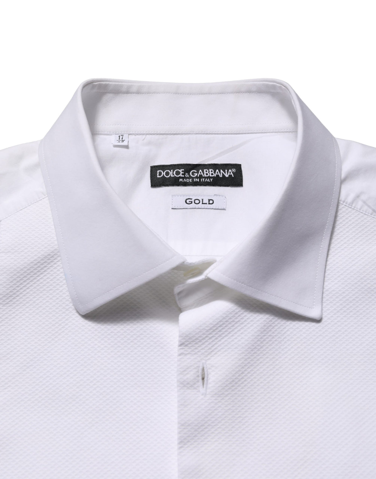 Dolce & Gabbana White Bib Cotton Poplin Dress Formal Shirt