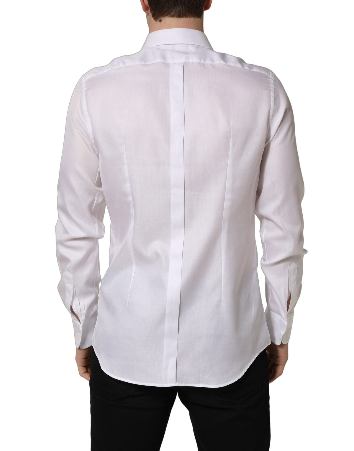 Dolce & Gabbana White Cotton Collared Dress Shirt for Men