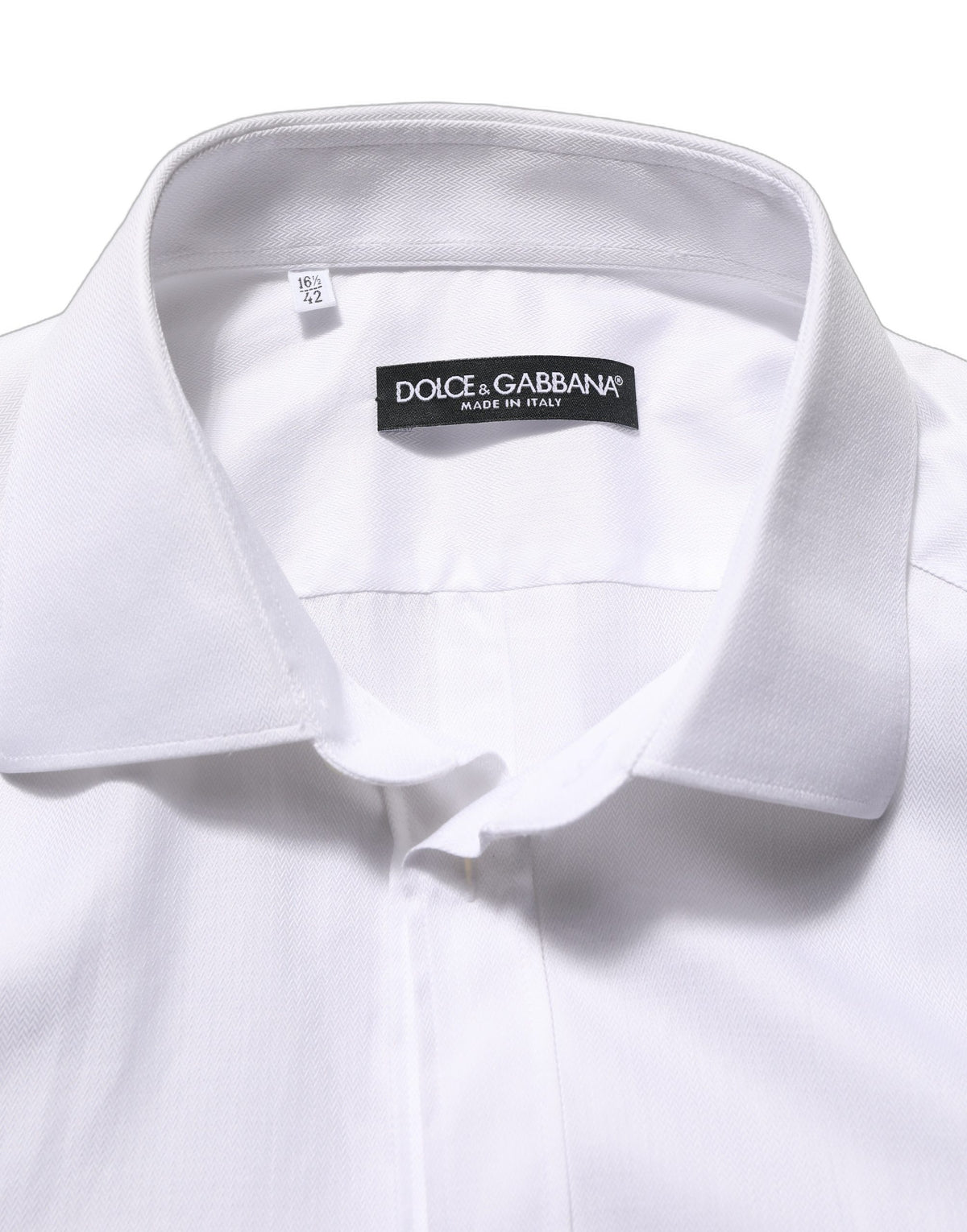 Dolce & Gabbana White Cotton Collared Dress Shirt for Men