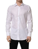 Dolce & Gabbana White Cotton Collared Dress Shirt for Men