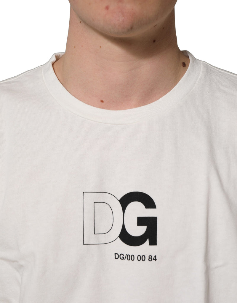 Dolce & Gabbana White DG Logo Crew Neck T-Shirt