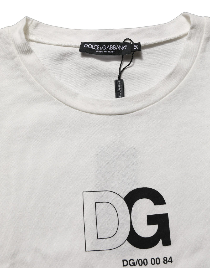 Dolce & Gabbana White DG Logo Crew Neck T-Shirt