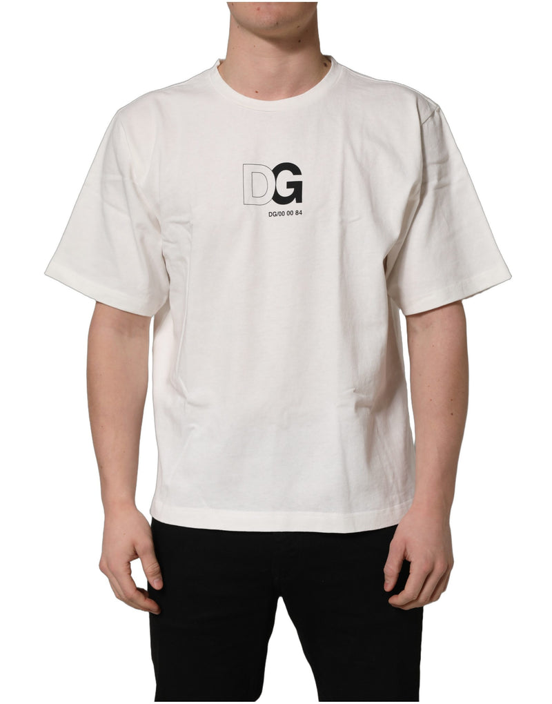 Dolce & Gabbana White DG Logo Crew Neck T-Shirt