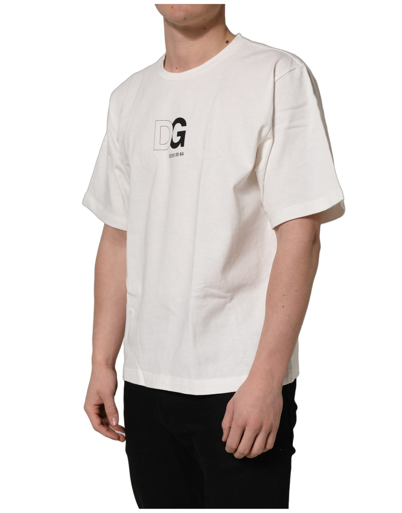 Dolce & Gabbana White DG Logo Crew Neck T-Shirt