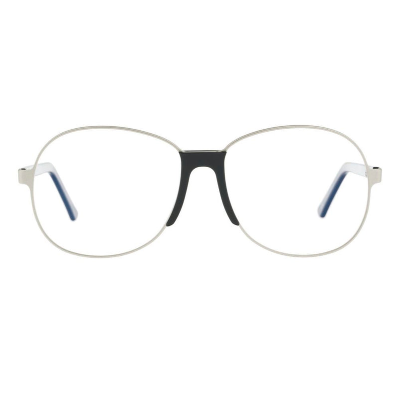 Andy Wolf Silver Metal Glasses (Frames) - Unisex Panto Style