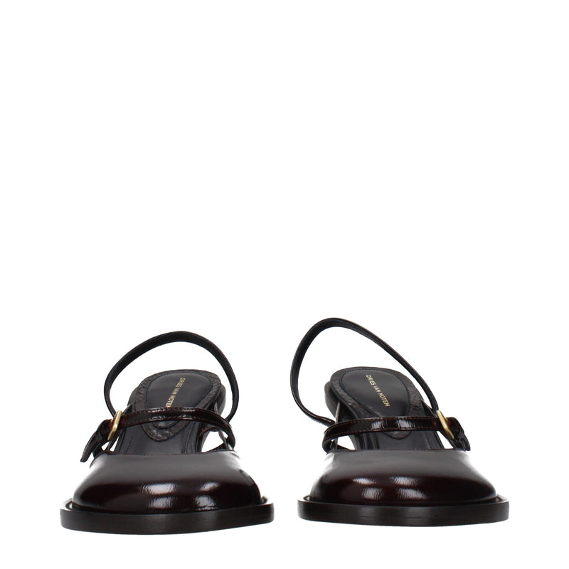 Dries Van Noten Brown Leather Platform Sandals for Women