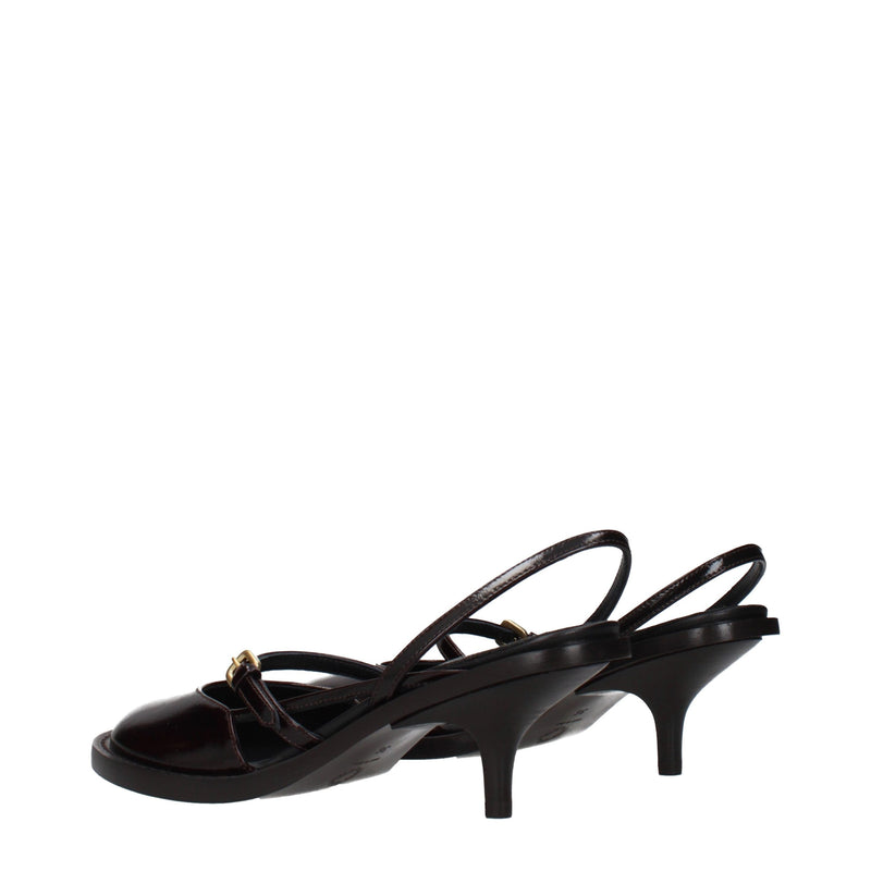 Dries Van Noten Brown Leather Platform Sandals for Women