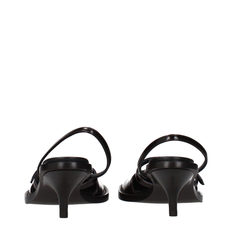 Dries Van Noten Brown Leather Platform Sandals for Women
