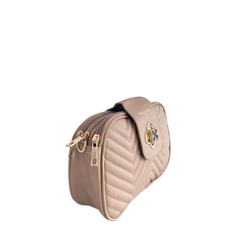 Baldinini Trend Beige PU Women Crossbody Bag