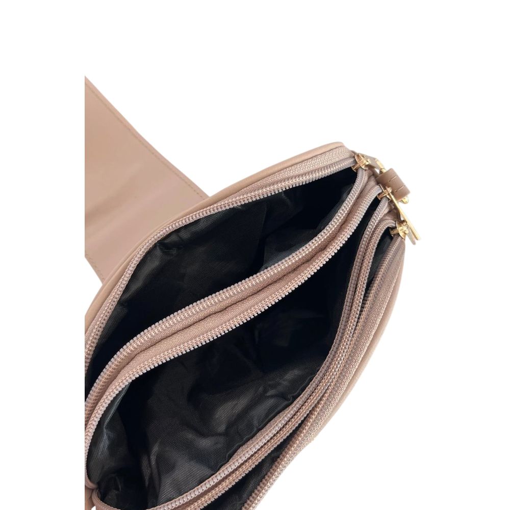 Baldinini Trend Beige PU Women Crossbody Bag