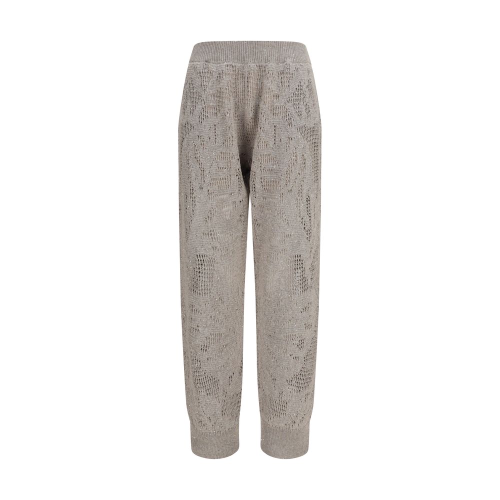 Brunello Cucinelli Beige Linen Casual Pants for Women