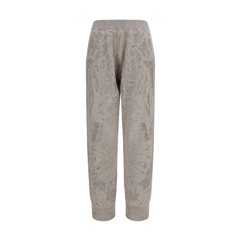 Brunello Cucinelli Beige Linen Casual Pants for Women