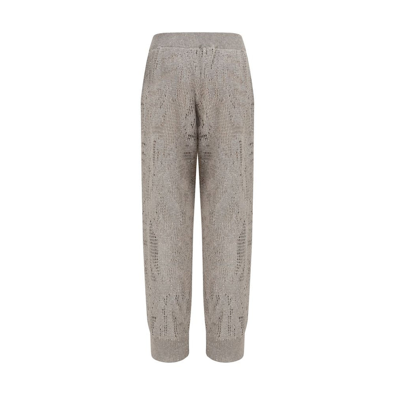 Brunello Cucinelli Beige Linen Casual Pants for Women