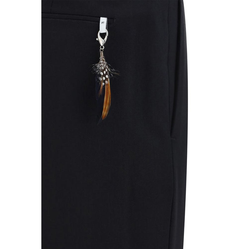 PT Pantaloni TORINO Black Elastane Dress Pants for Men