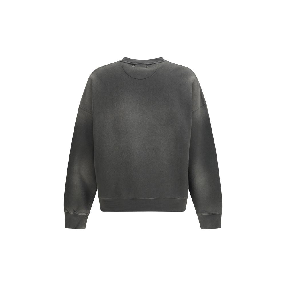 Golden Goose Star Embroidered Gray Cotton Sweatshirt