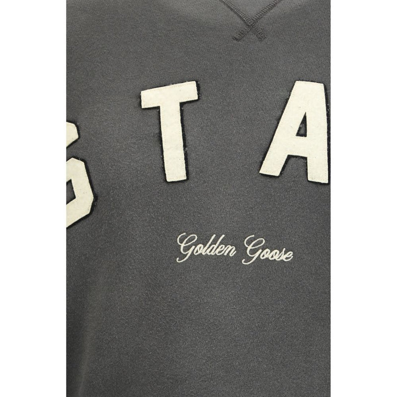Golden Goose Star Embroidered Gray Cotton Sweatshirt