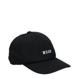 MSGM Black Cotton Cap - Stylish Baseball Hat for Men