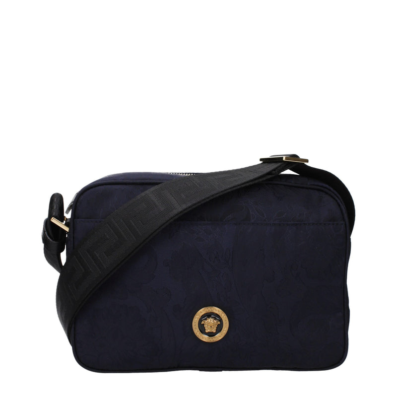 Sac en bandoulière en tissu bleu Versace