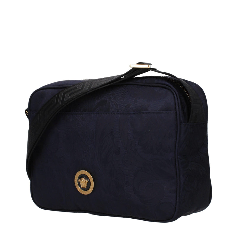 Sac en bandoulière en tissu bleu Versace