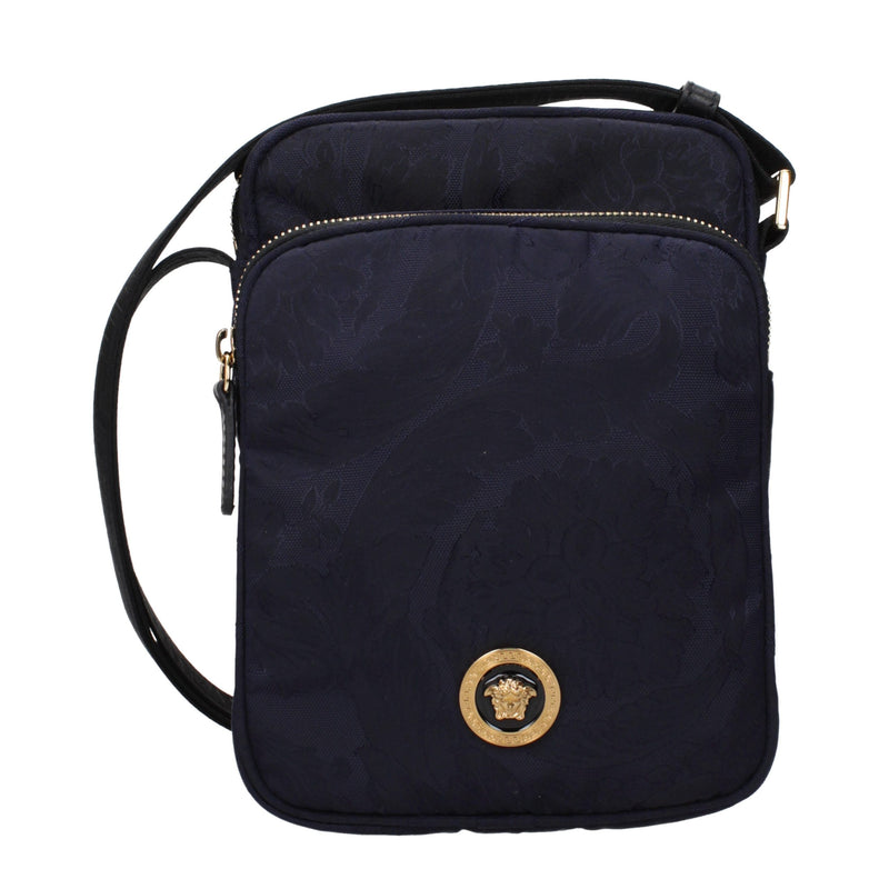 Sac Bandoulière en Tissu Bleu Versace