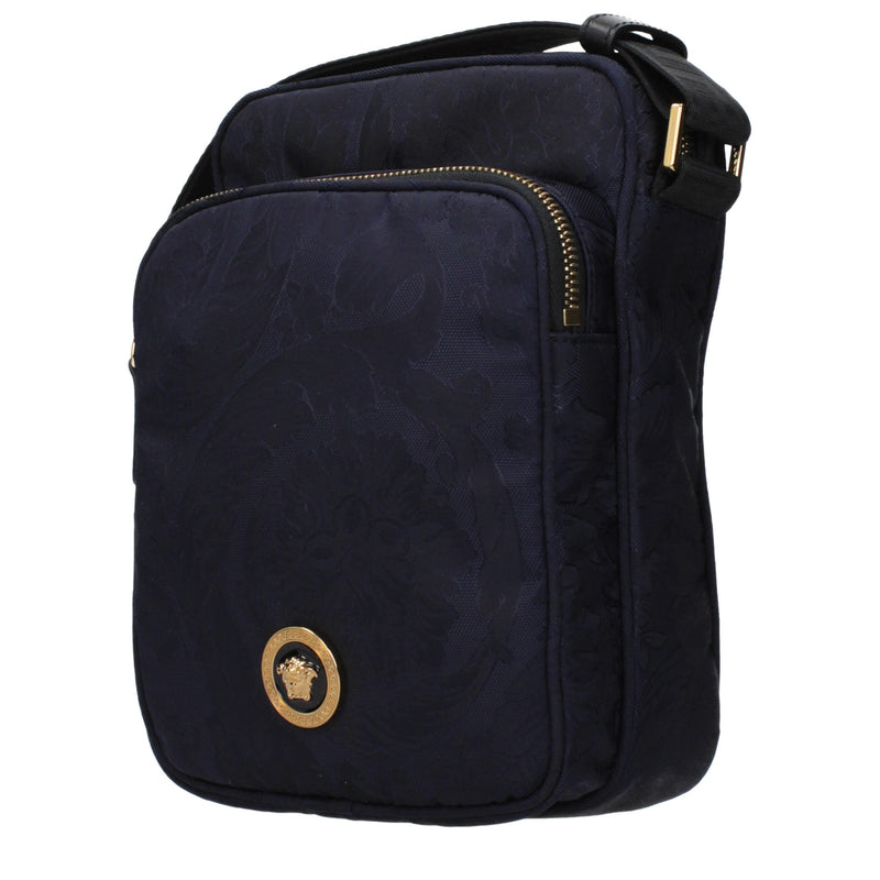 Sac Bandoulière en Tissu Bleu Versace