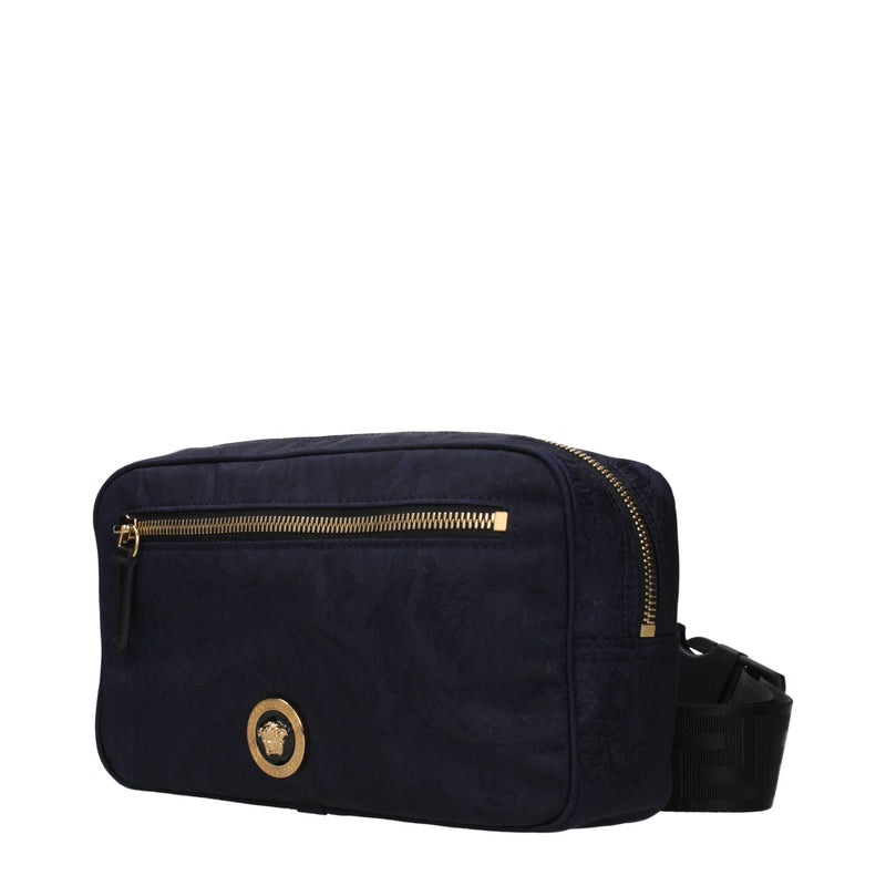 Versace Blue Fabric Backpack - Stylish and Functional