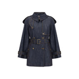 Burberry Fitzrovia Blue Cotton Trench Coat for Women