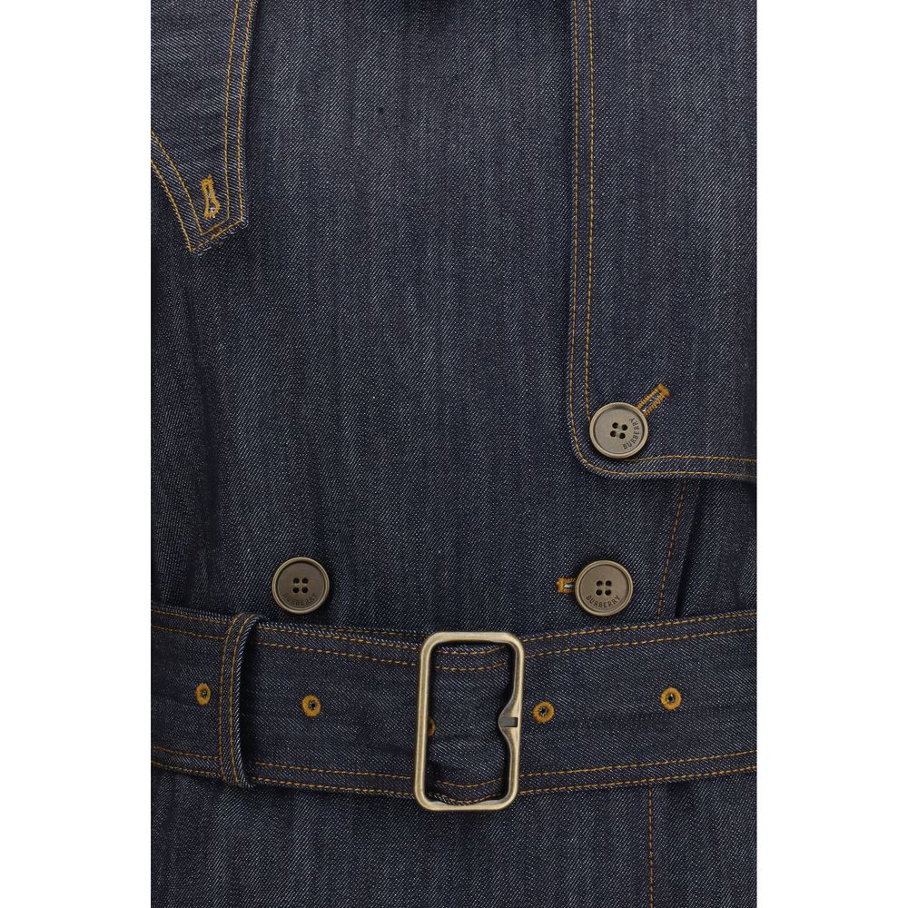Burberry Fitzrovia Blue Cotton Trench Coat for Women