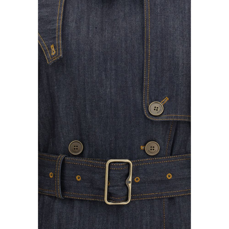 Burberry Fitzrovia Blue Cotton Trench Coat for Women