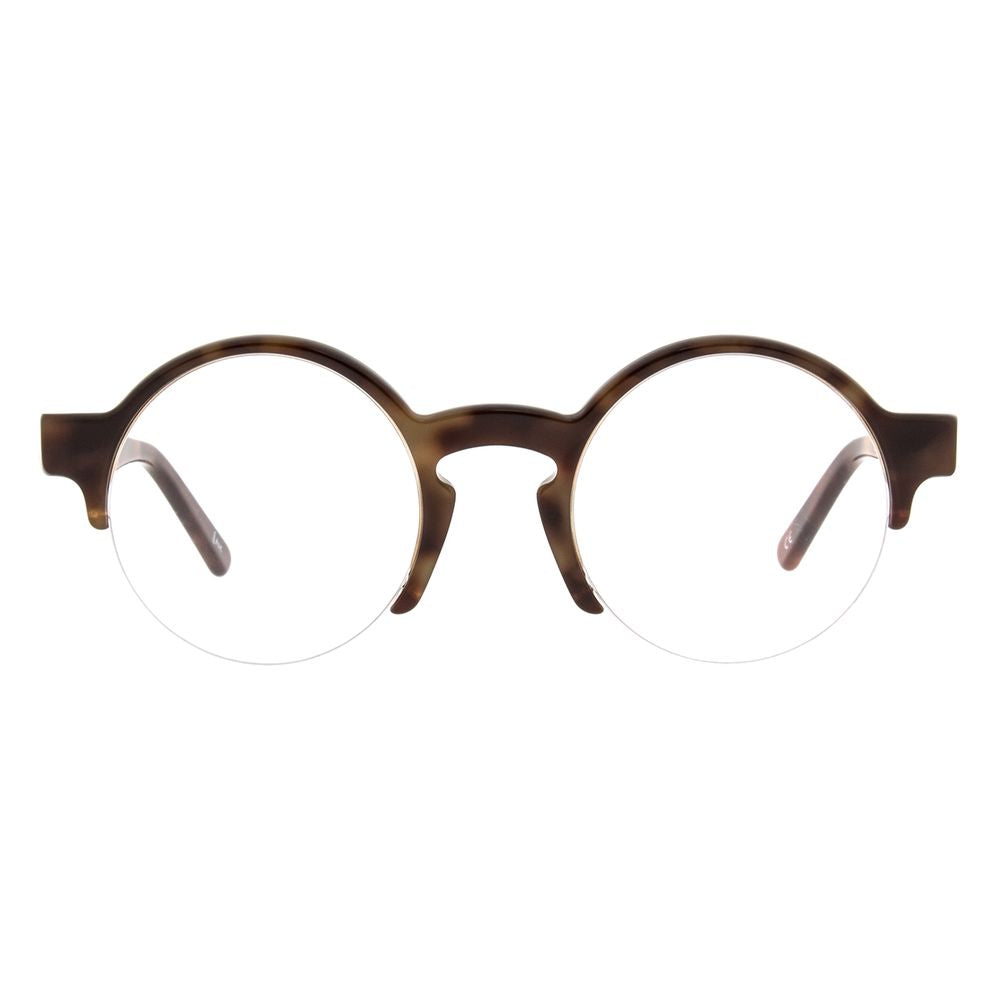 Andy Wolf Brown Acetate Glasses (Frames) - Unisex Round Design