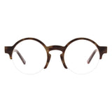 Andy Wolf Brown Acetate Glasses (Frames) - Unisex Round Design