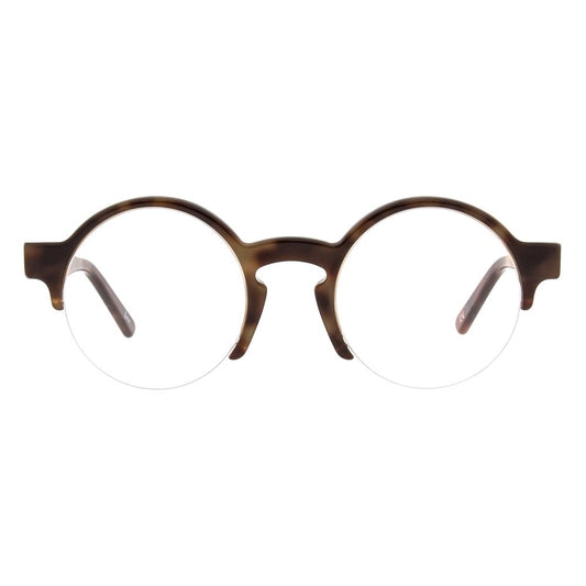Andy Wolf Brown Acetate Glasses (Frames) - Unisex Round Design