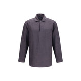Deperlu Gray Linen Shirt - Relaxed Elegance for Men