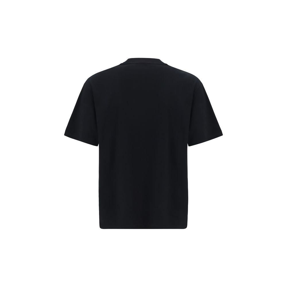 Fred Perry Black Cotton T-Shirt with Embroidered Laurel Wreath