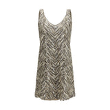 Brunello Cucinelli Beige Paper Cocktail Dress