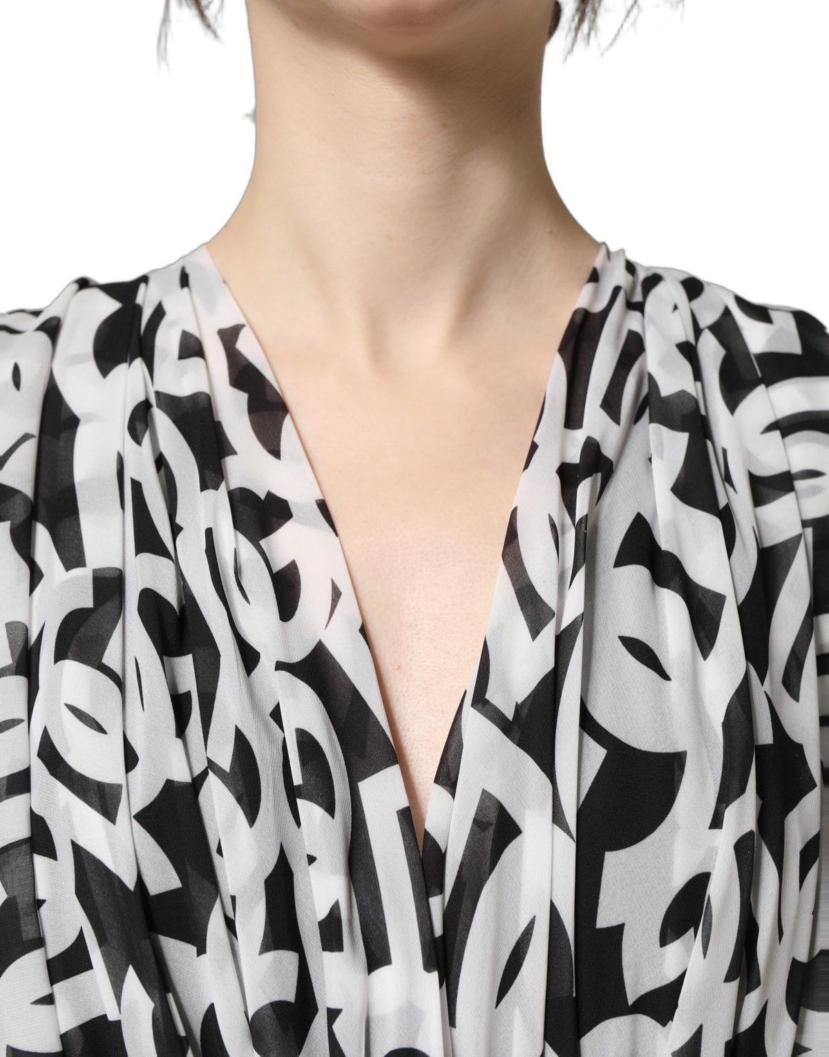 Dolce & Gabbana Black White Logo Sleeveless Maxi Dress