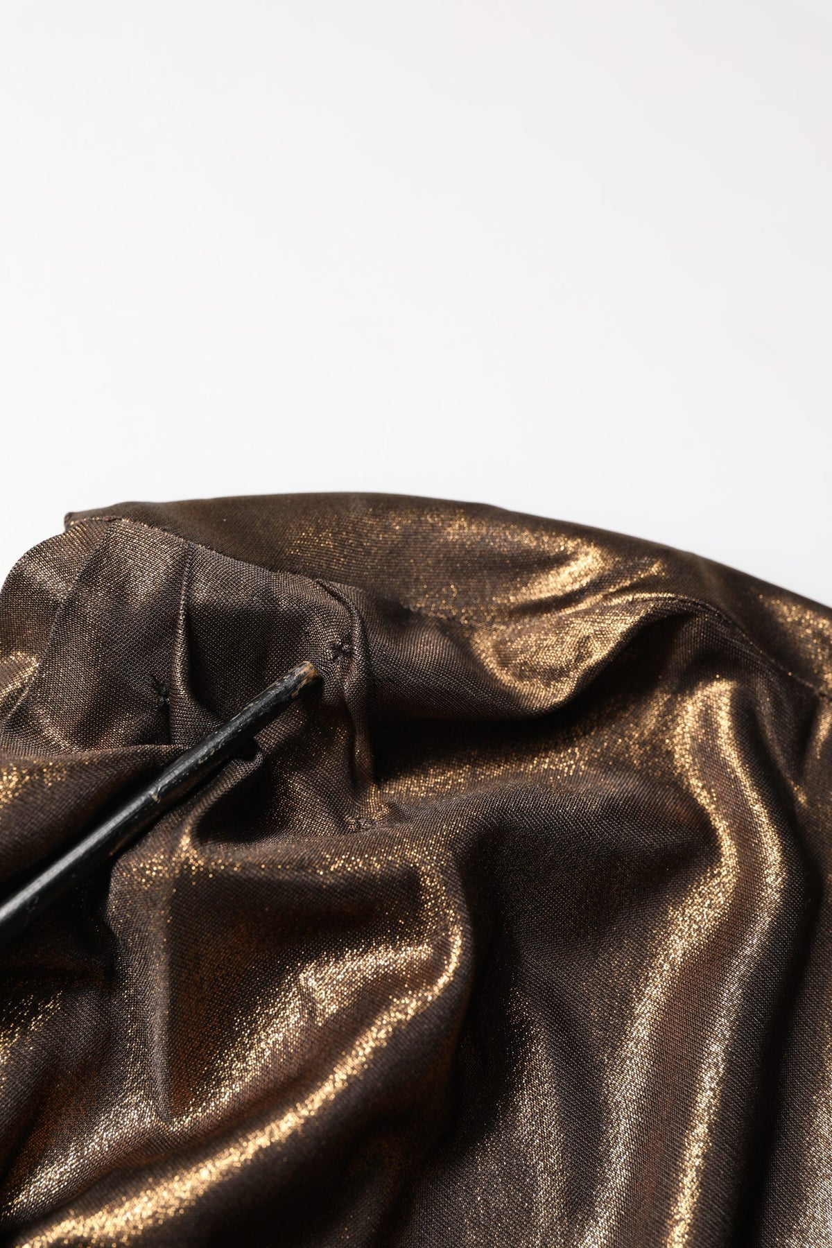 Dolce & Gabbana Bronze Asymmetrical Draping One-Shoulder Dress