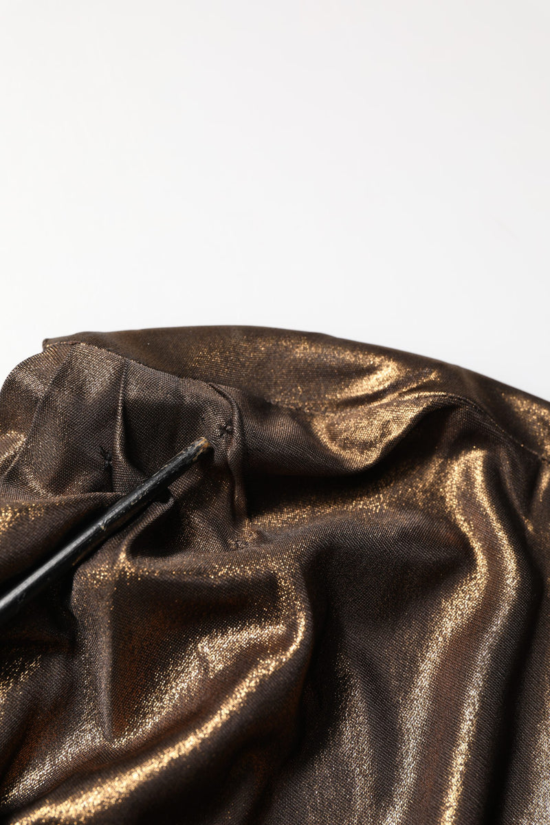 Dolce & Gabbana Bronze Asymmetrical Draping One-Shoulder Dress